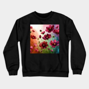 Rose Pink Cosmos Flower Crewneck Sweatshirt